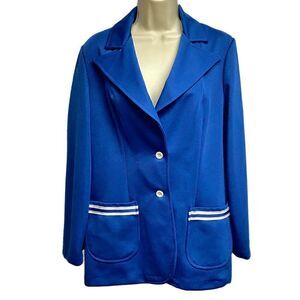 Vintage 70s Nautical Blazer Bright Blue EUC